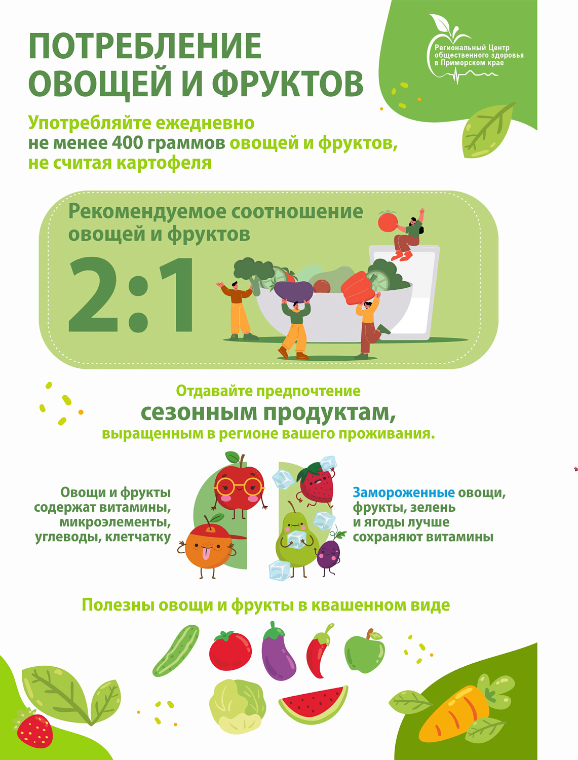Неделя популяризации потребления овощей и фруктов  